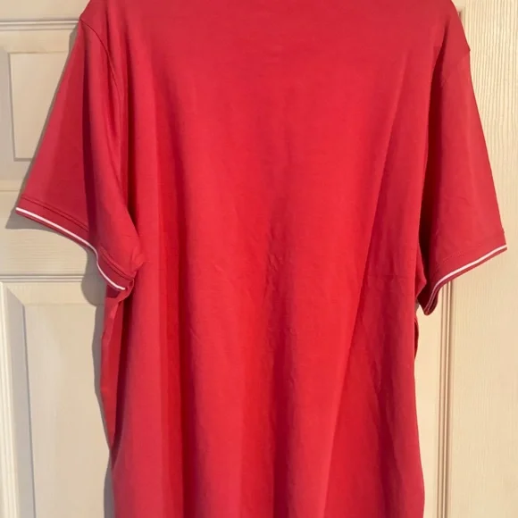 Michael Kors Red Polo Shirt with White Trim - Picture 2 of 7